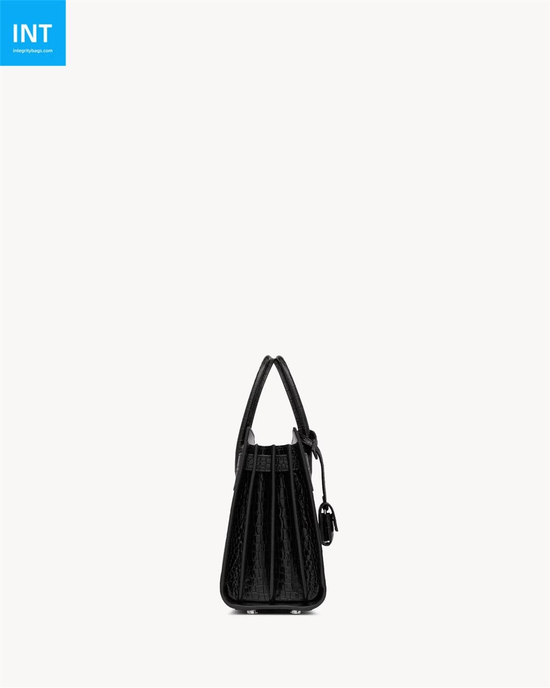 Saint Laurent SAC DE JOUR BABY bag in crocodile-embossed leather
