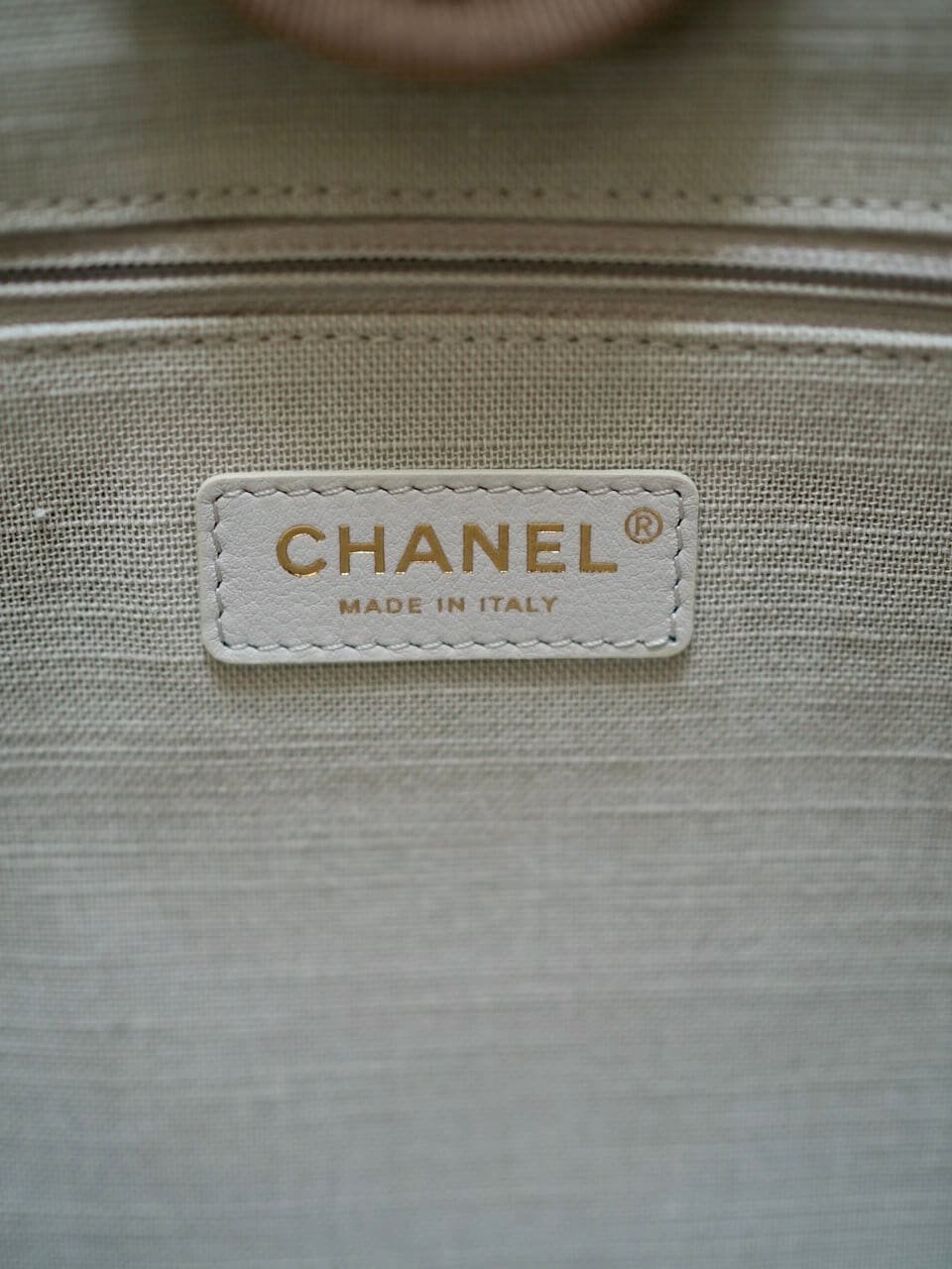 CHANEL Deauville Tote Small Beige Canvas