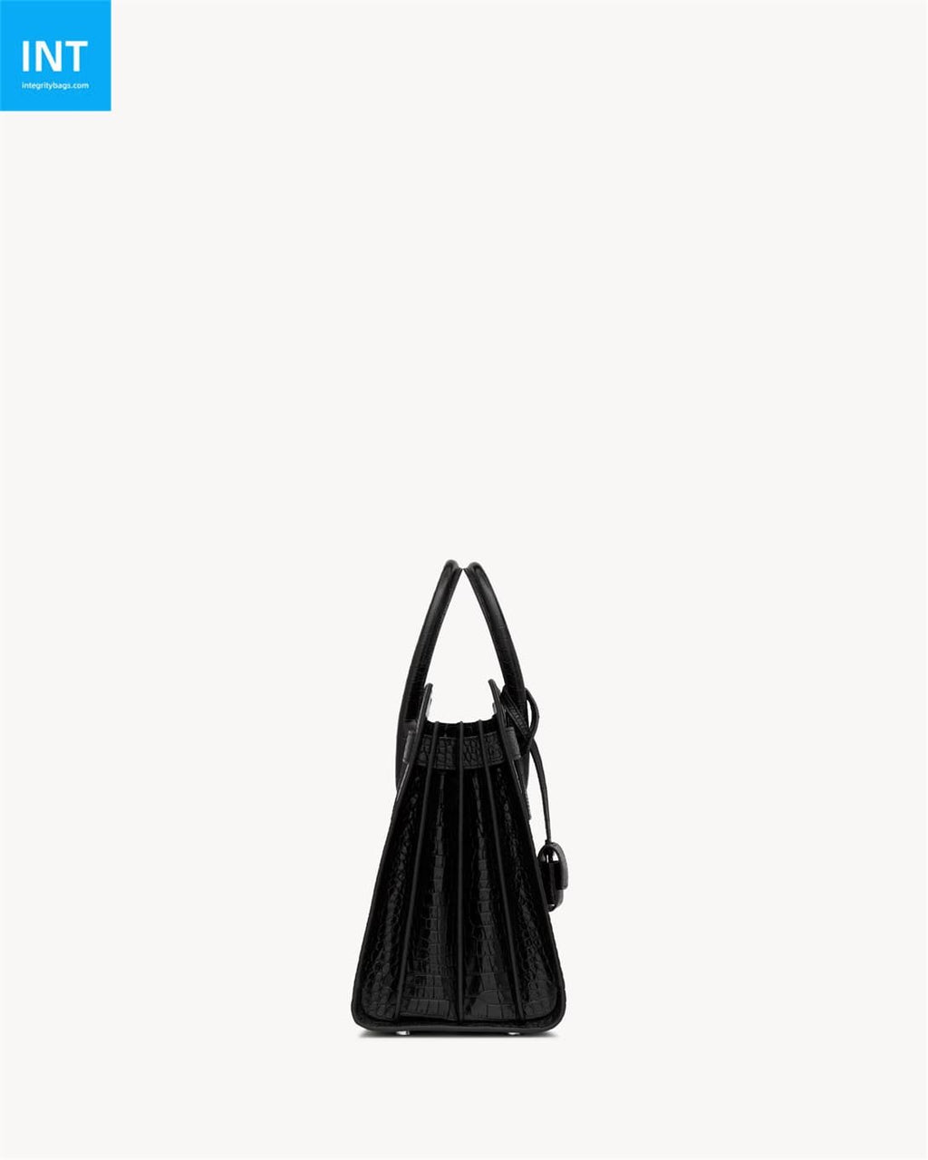 Saint Laurent small sac de jour bag in black crocodile-embossed leather