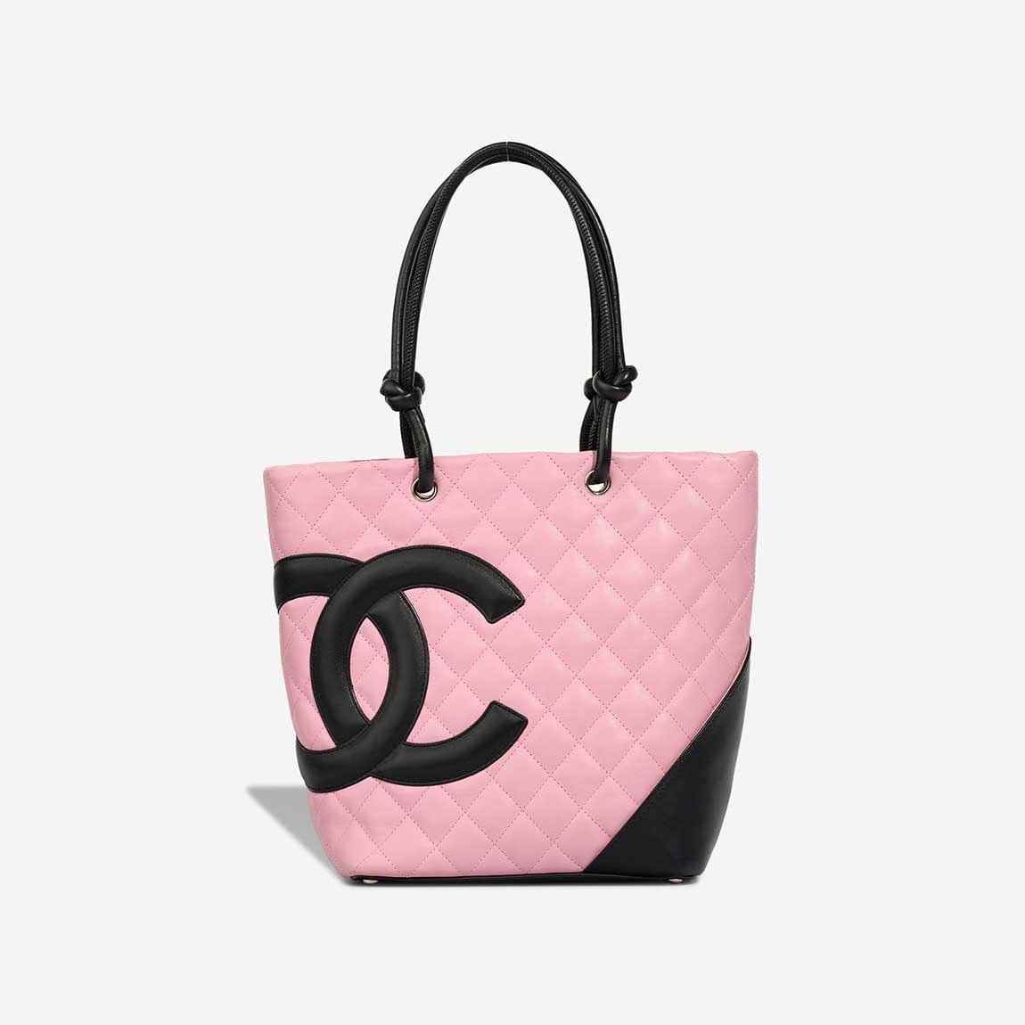 Chanel Cambon Tote Bag Small Lamb Pink / Black