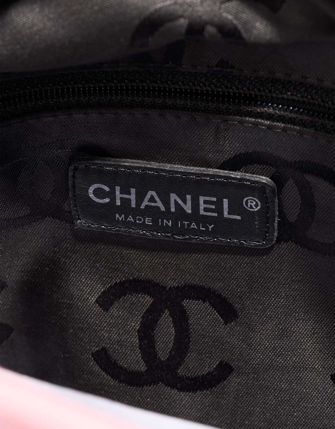 Chanel Cambon Tote Bag Small Lamb Pink / Black