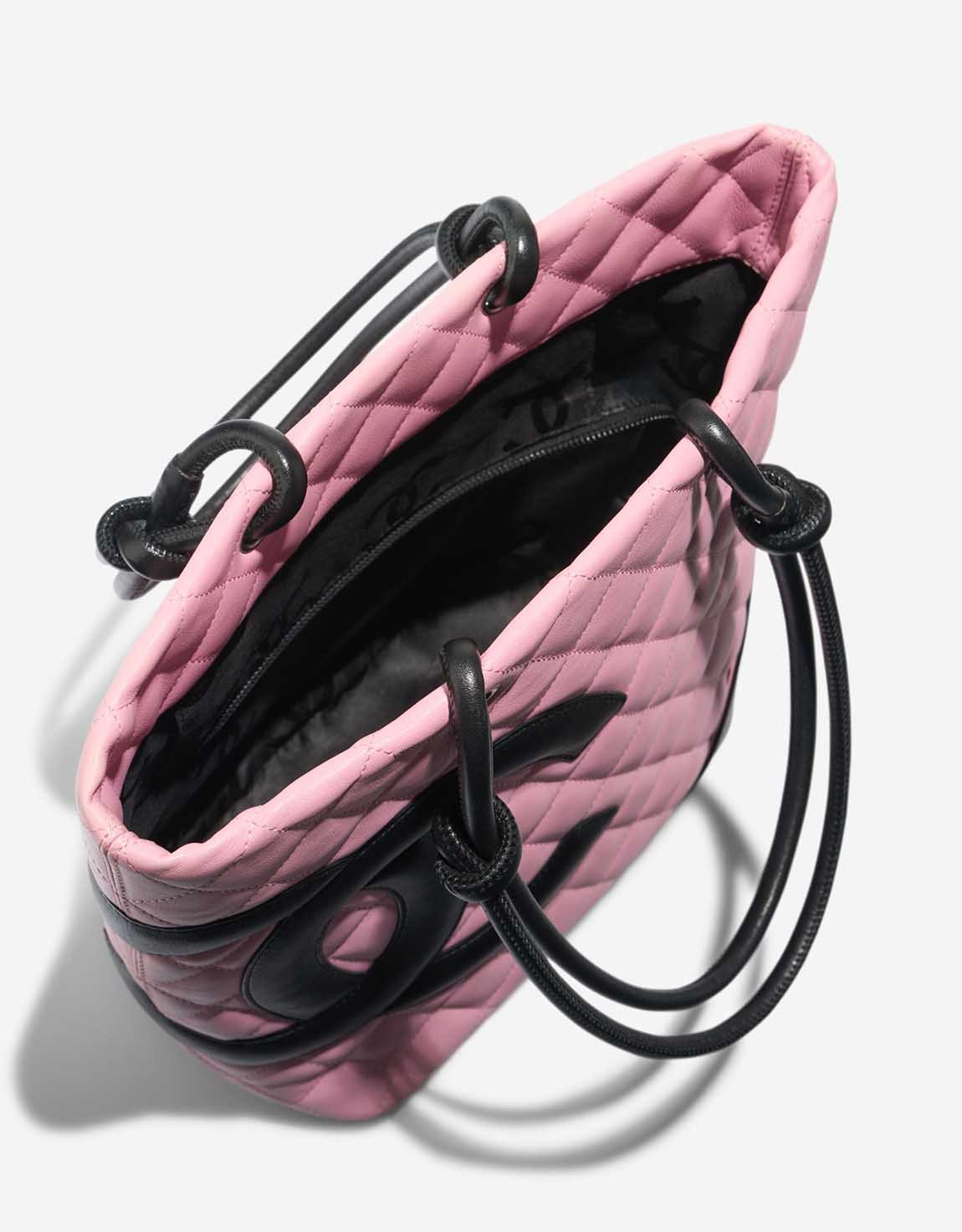 Chanel Cambon Tote Bag Small Lamb Pink / Black
