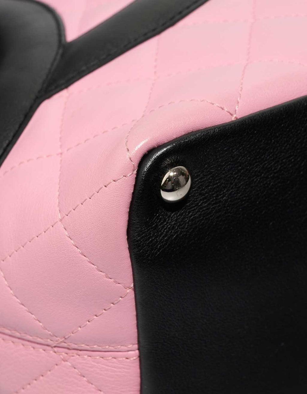 Chanel Cambon Tote Bag Small Lamb Pink / Black