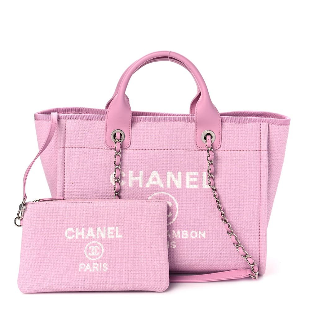 Chanel Mixed Fibers Deauville Tote Pink
