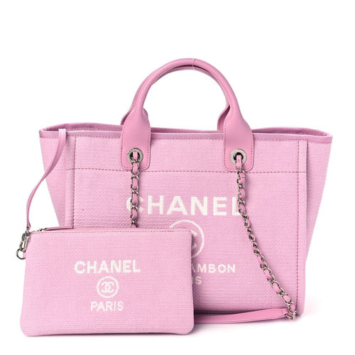 Chanel Mixed Fibers Deauville Tote Pink