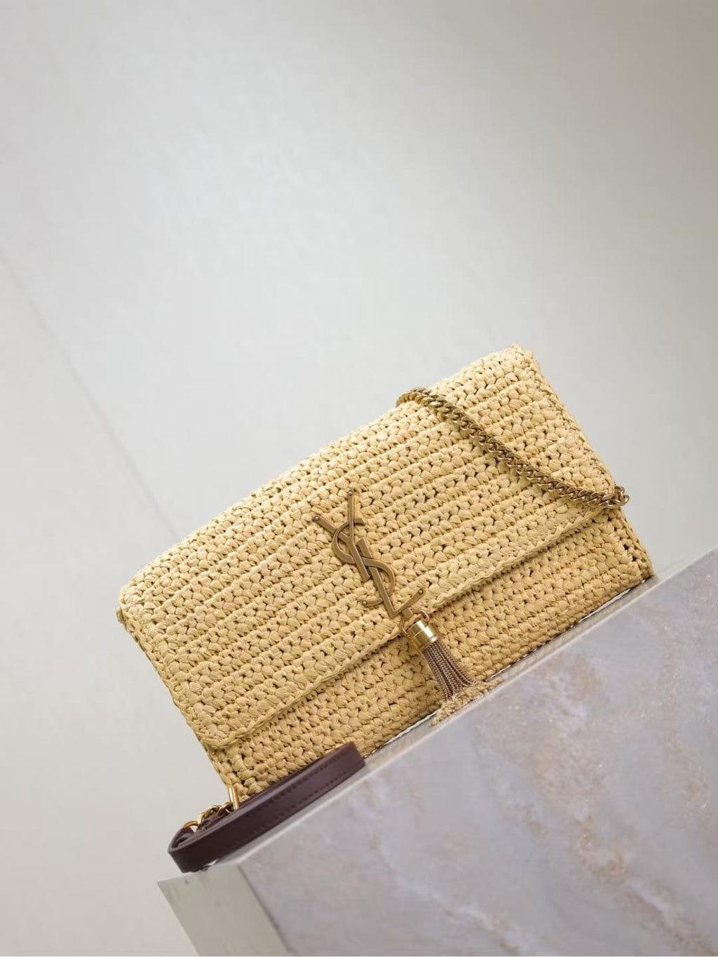 Saint Laurent kate 99 tassel in raffia