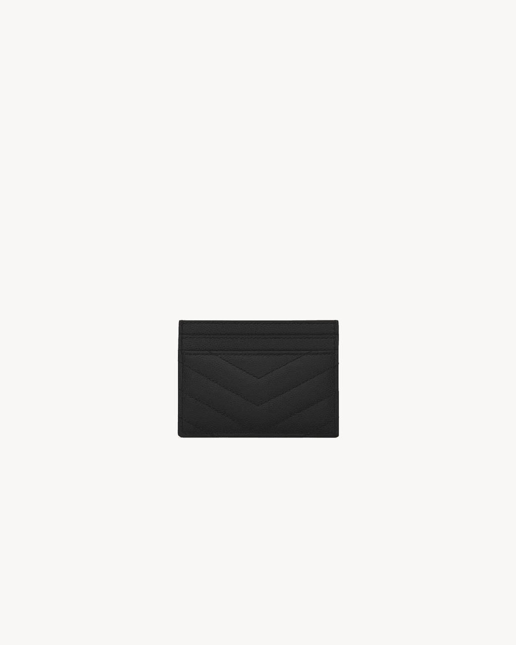 Saint Laurent Cassandre quilted card case in grain de poudre leather