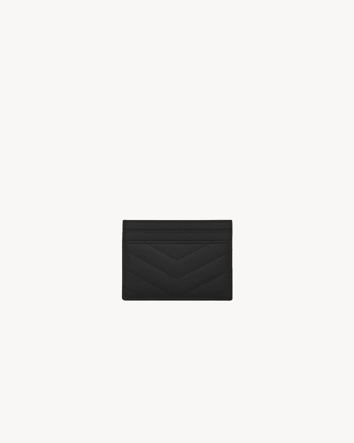 Saint Laurent Cassandre quilted card case in grain de poudre leather