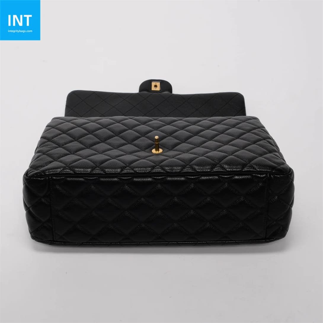 Chanel Black Quilted Caviar Small XXL Travel Flap Bag
