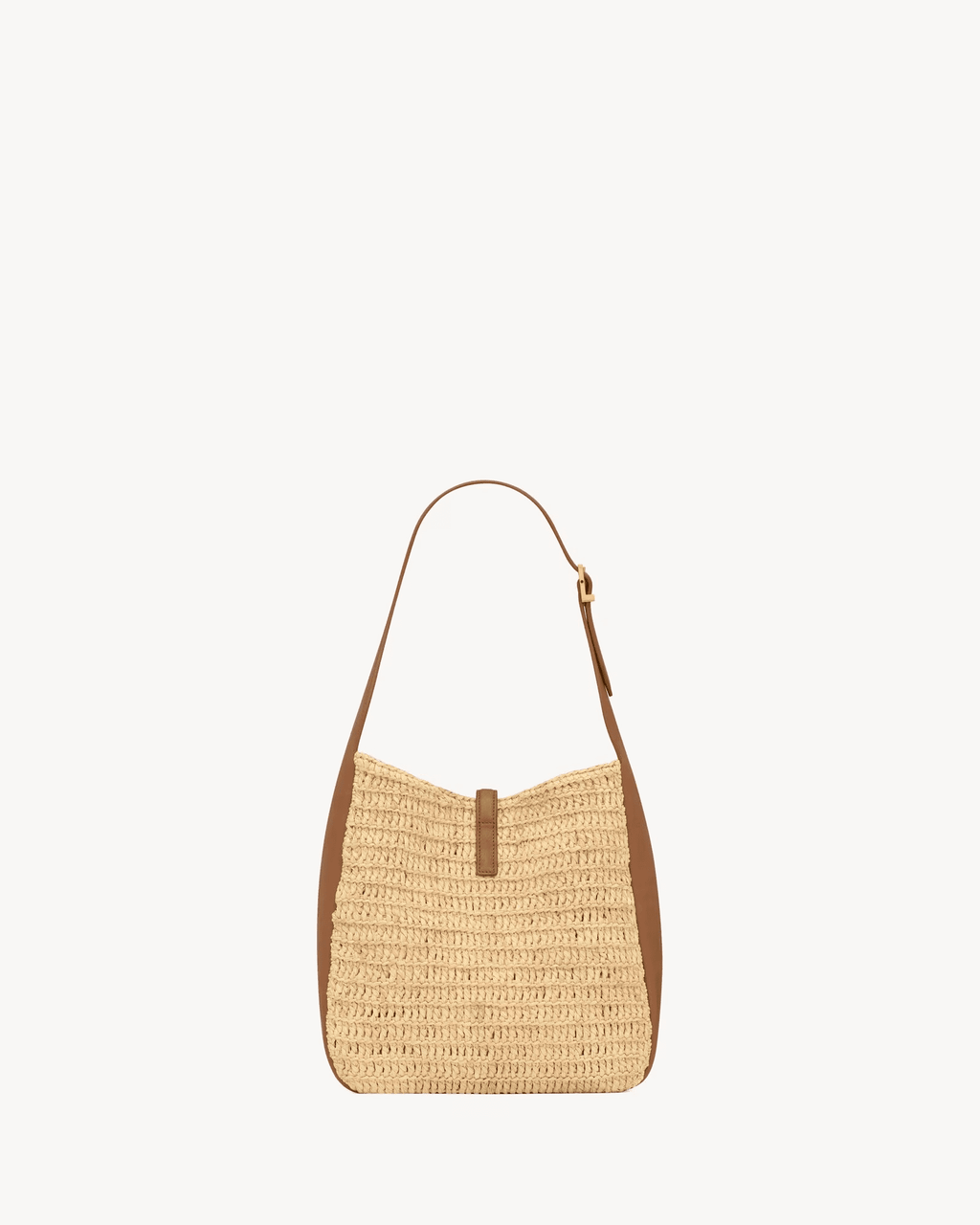 Saint Laurent le 5 à 7 supple small in raffia and leather