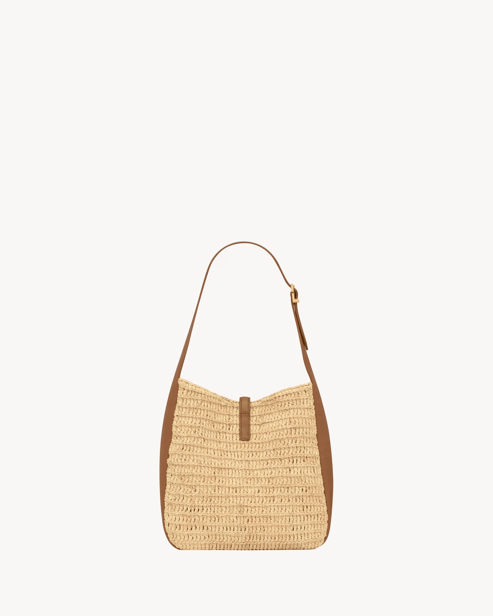 Saint Laurent le 5 à 7 supple small in raffia and leather