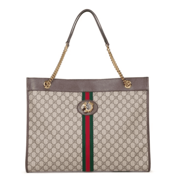 Gucci Rajah Tiger Large Tote Lion Beige Logo GG Bag