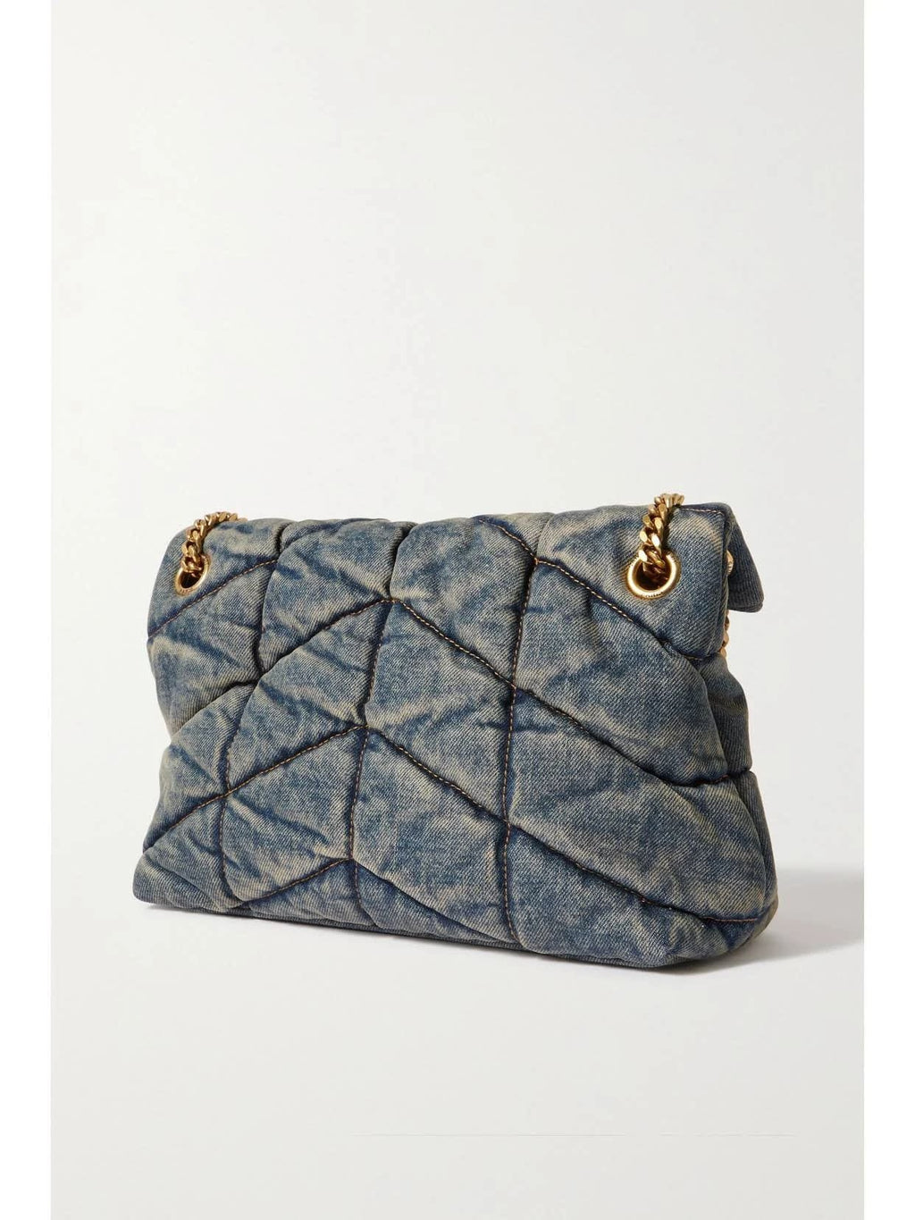 Saint Laurent Denim LouLou Puffer Bag