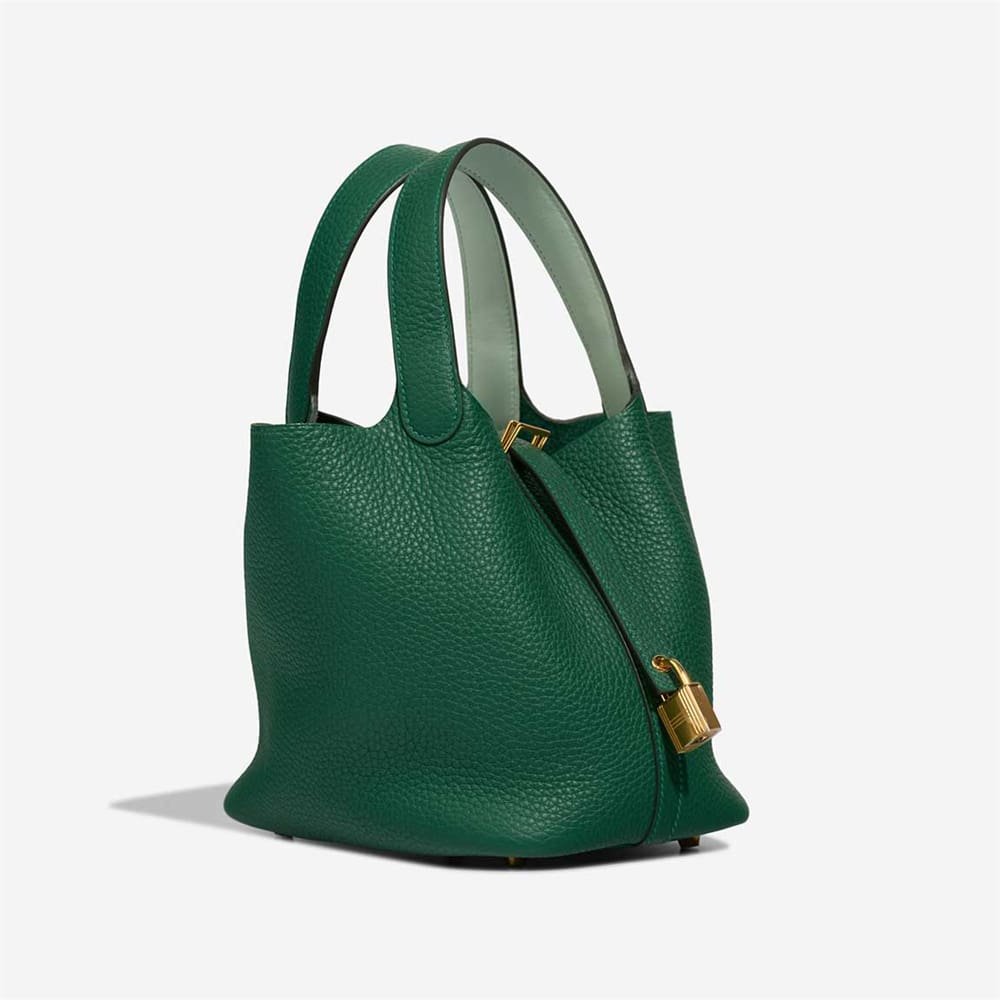 Hermès Picotin Verso 18 Taurillon Clémence / Swift Vert Moyen / Peppermint