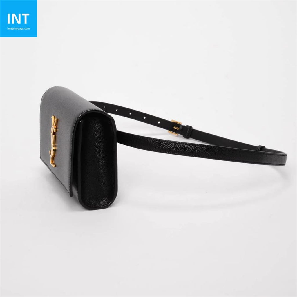Saint Laurent Black Grain de Poudre Kate Belt Bag