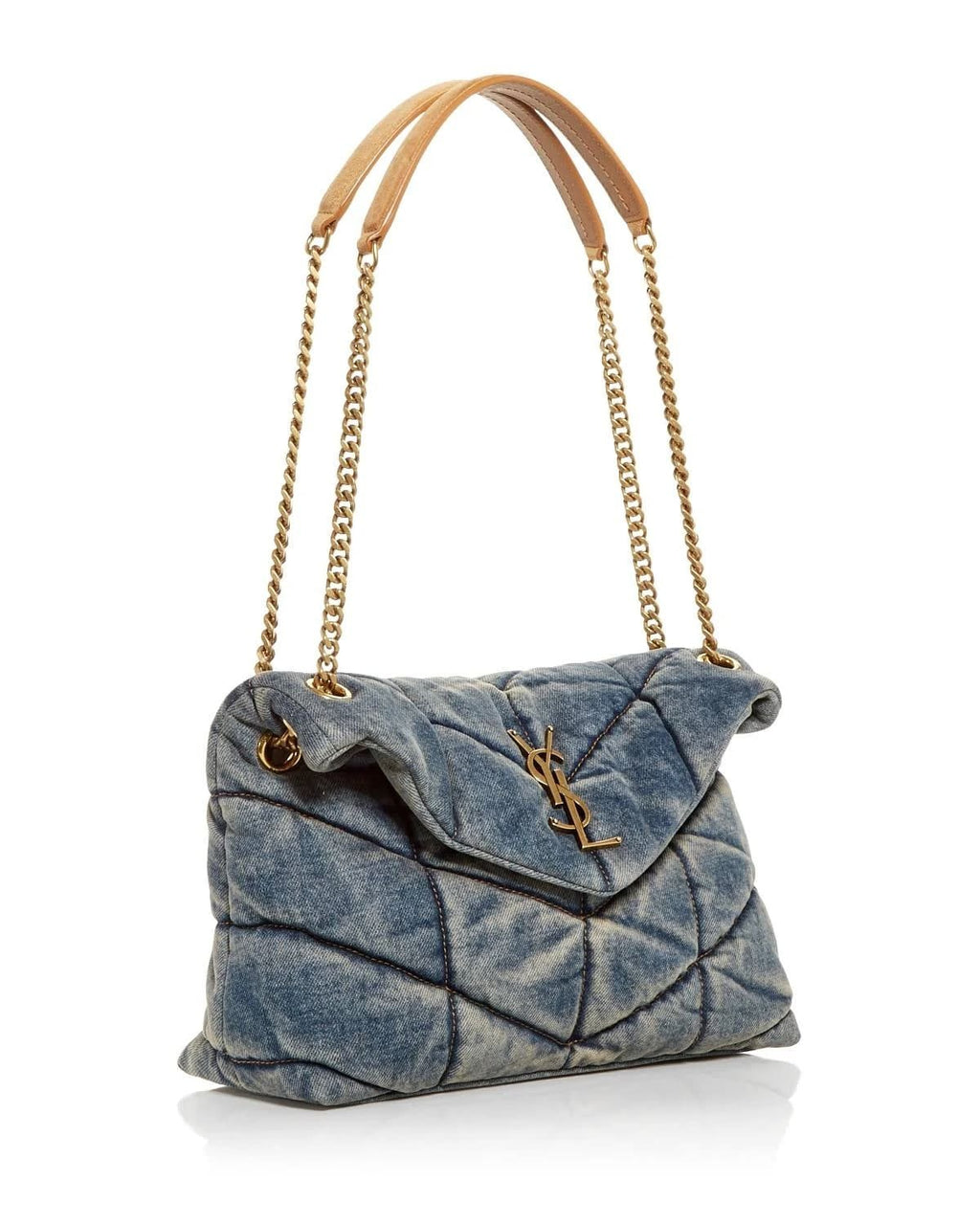 Saint Laurent Denim LouLou Puffer Bag