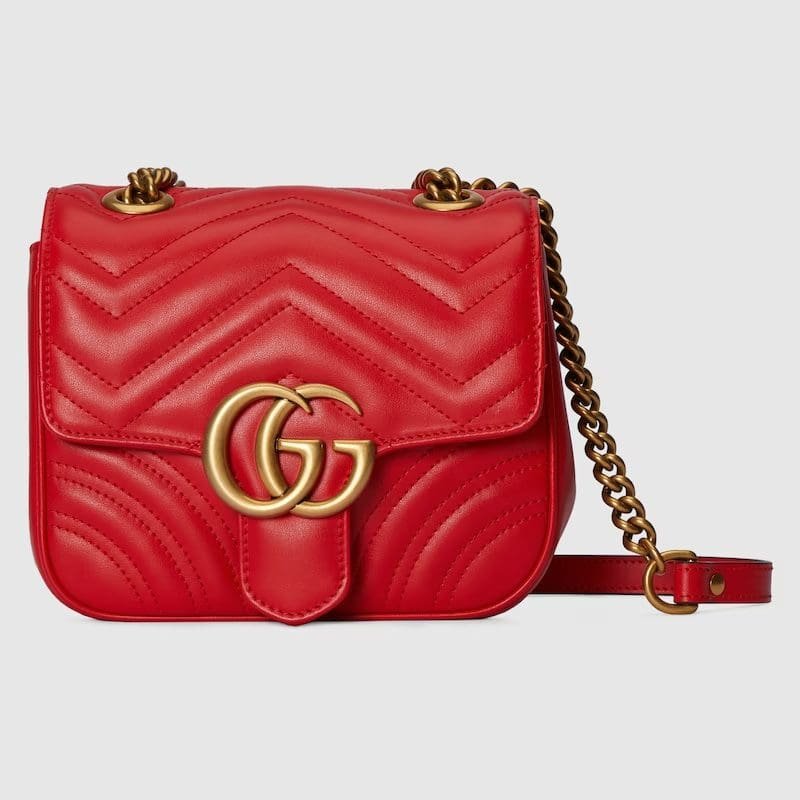 GUCCI MARMONT MINI SHOULDER BAG (RED)