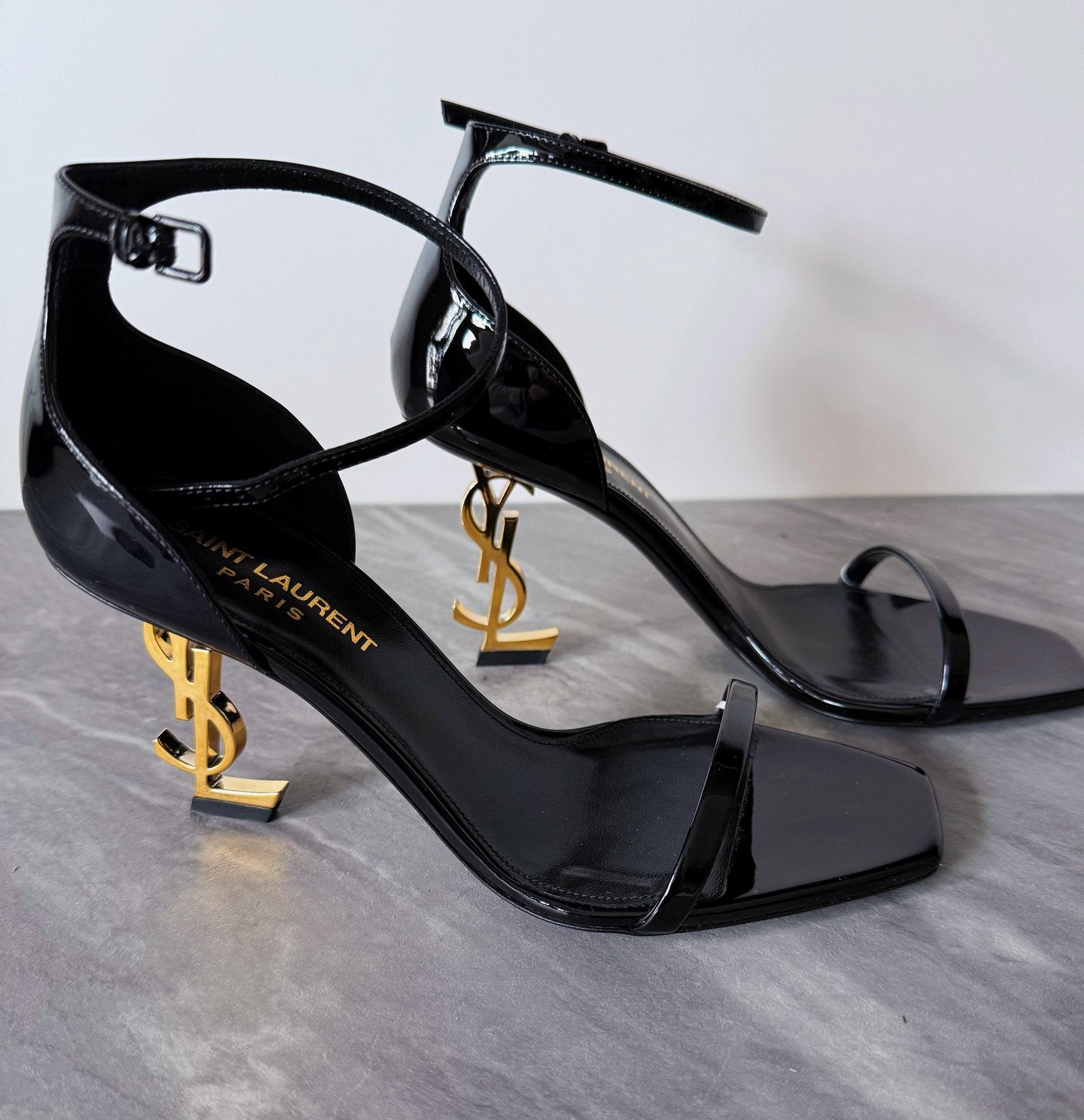 Saint Laurent OPYUM Sandals in patent leather