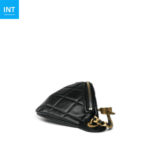 CHANEL 24A Black Lambskin Quilted Waist Bag