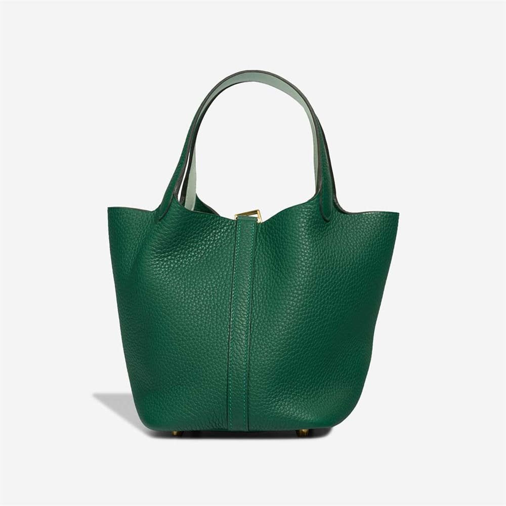 Hermès Picotin Verso 18 Taurillon Clémence / Swift Vert Moyen / Peppermint