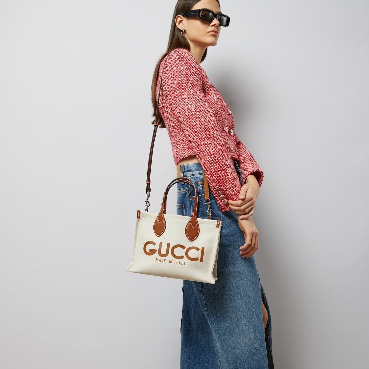 GUCCI MINI TOTE BAG WITH GUCCI PRINT