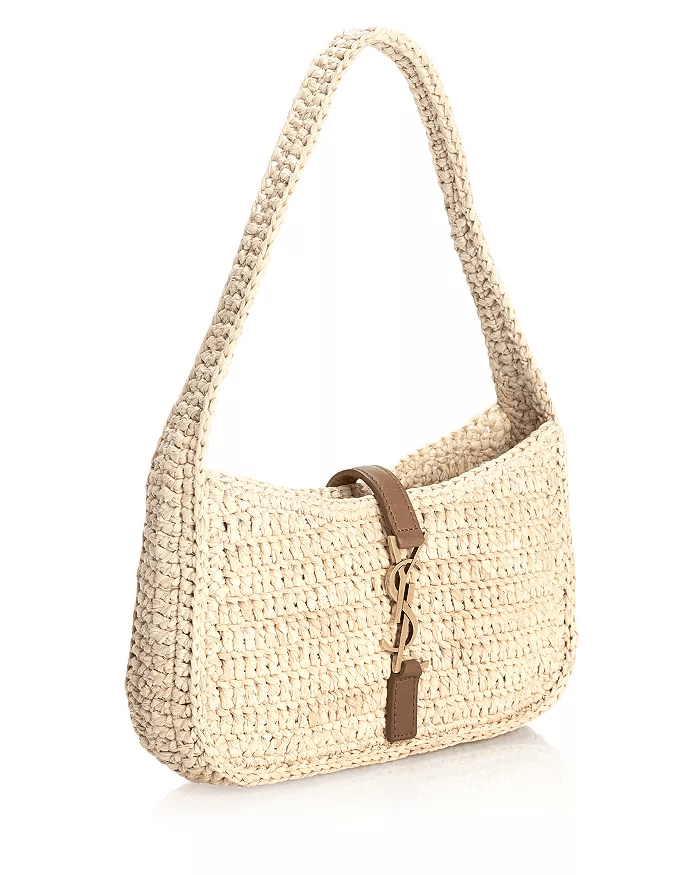 Saint Laurent Le 5 À 7 Mini Hobo in Raffia