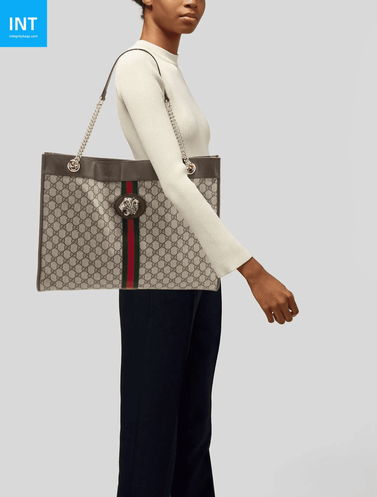 Gucci Rajah Tiger Large Tote Lion Beige Logo GG Bag