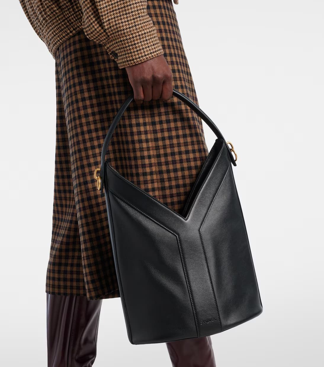 Saint Laurent Y top-handle bucket in leather