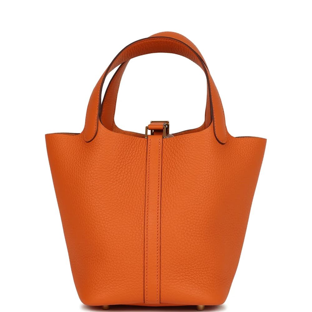 Hermès Picotin Lock 18 Orange Clemence Gold Hardware