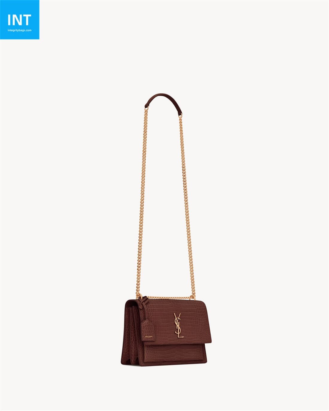 Saint Laurent SUNSET MEDIUM IN CROCODILE-EMBOSSED LEATHER