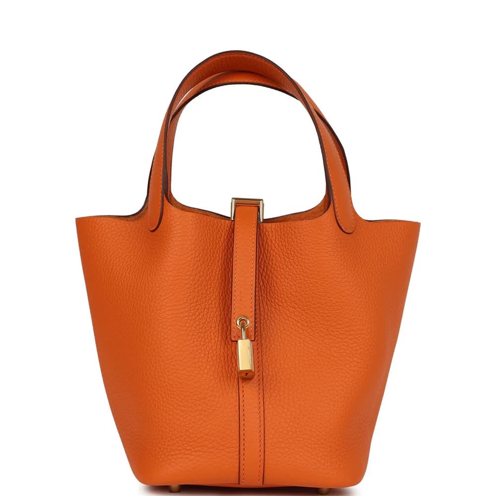 Hermès Picotin Lock 18 Orange Clemence Gold Hardware