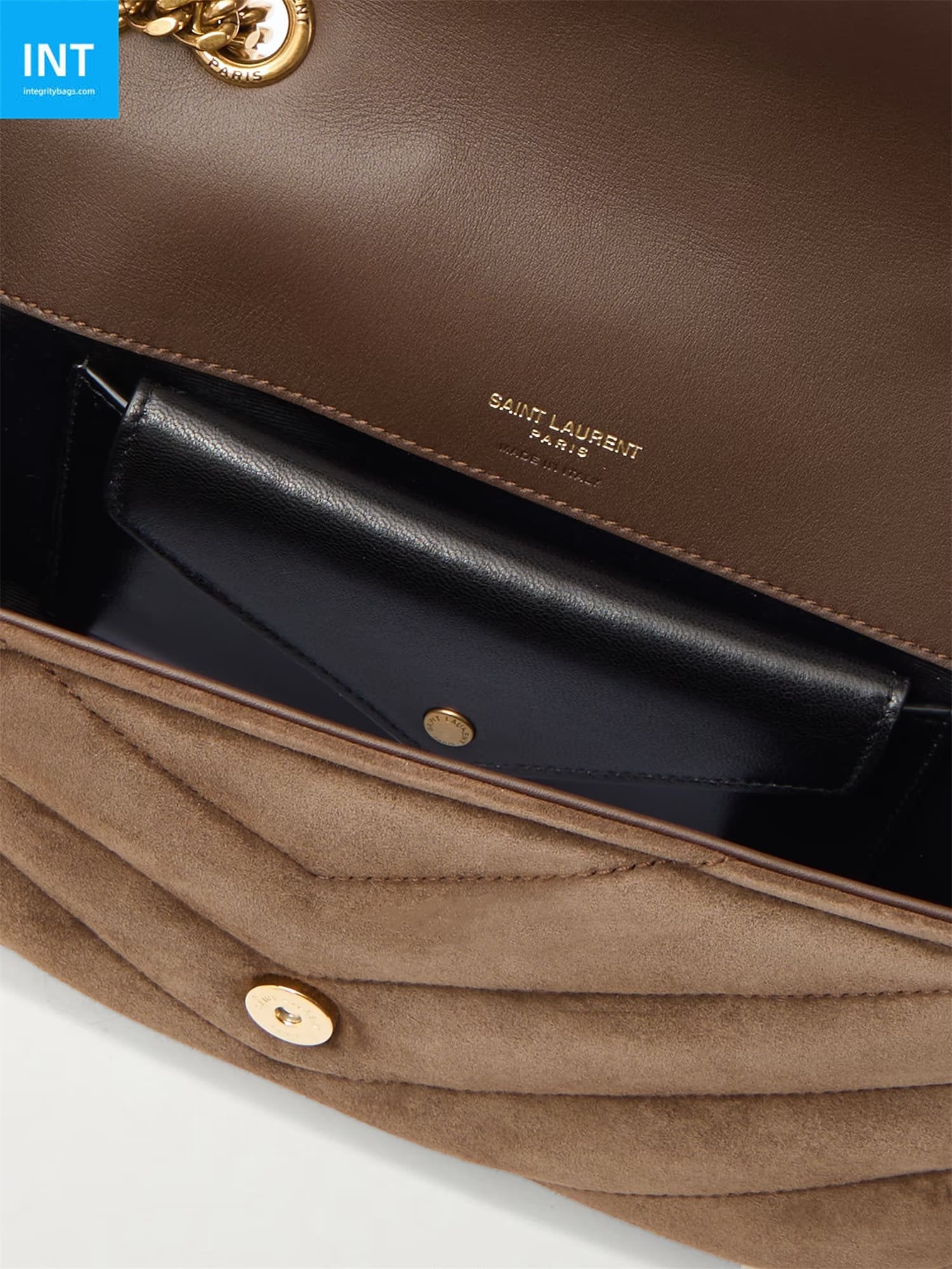 SAINT LAURENT Loulou quilted suede shoulder bag