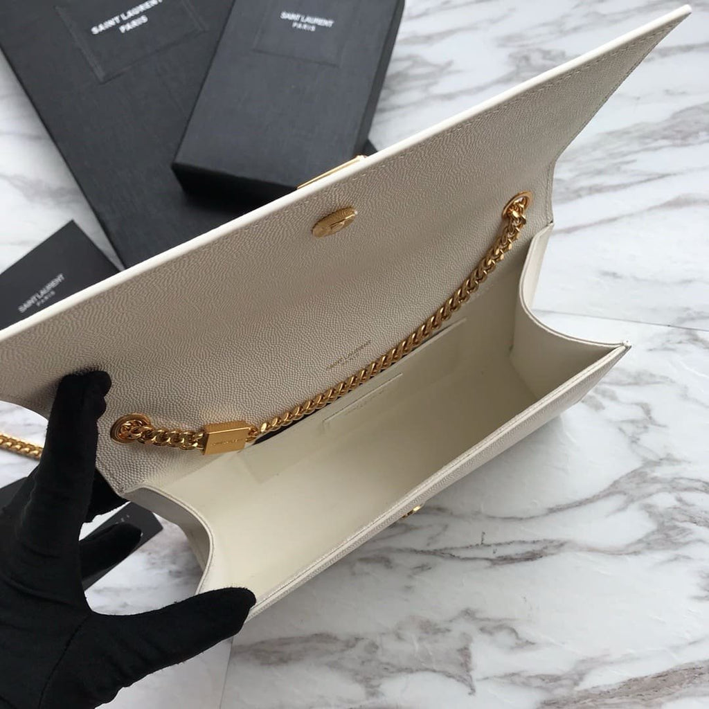 Saint Laurent  kate medium in grain de poudre embossed leather