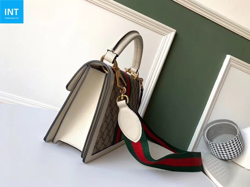 Gucci Queen Margaret Top Handle Bag GG Coated Canvas with Leather Small