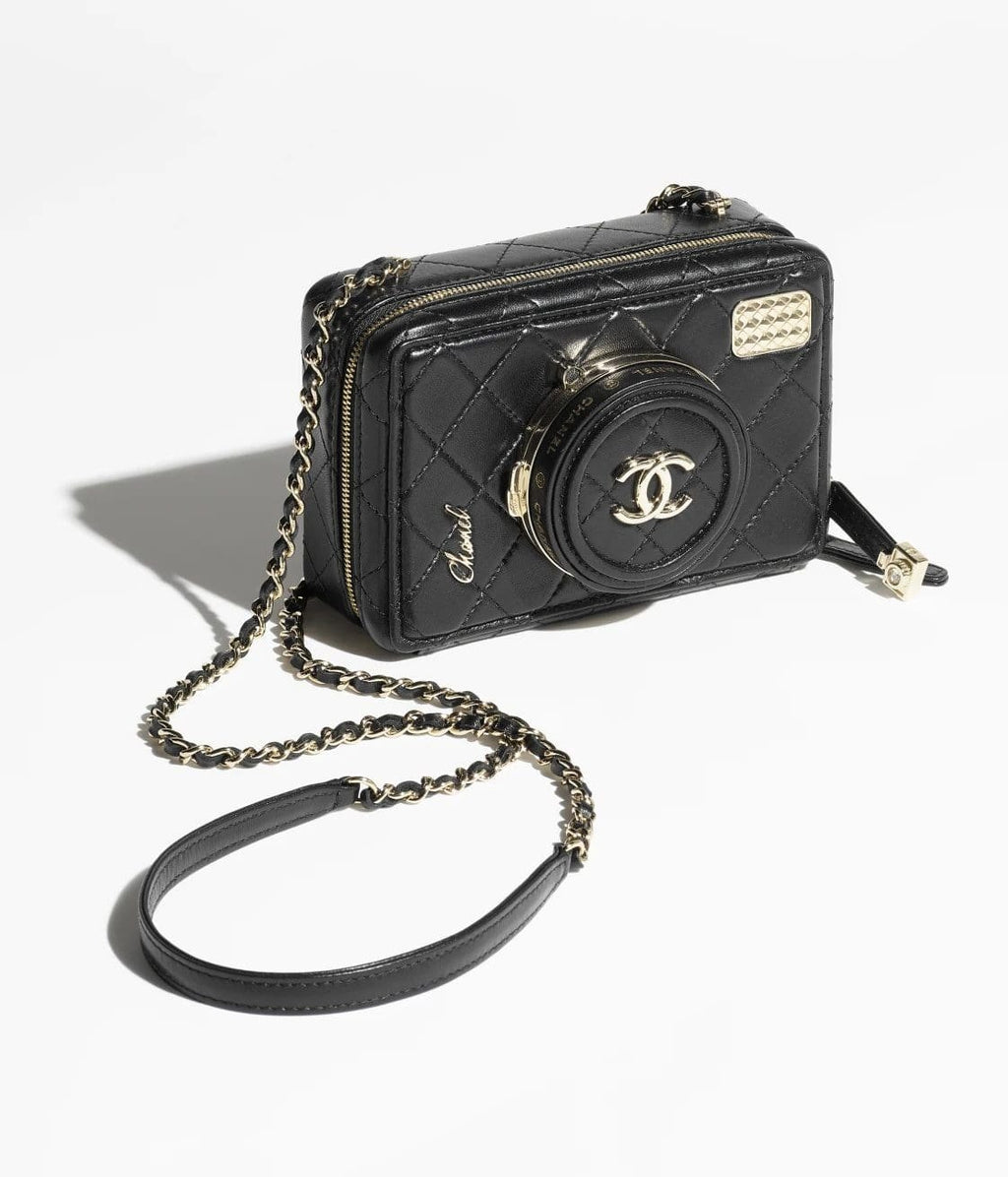 CHANEL CAMERA BAG Lambskin Black