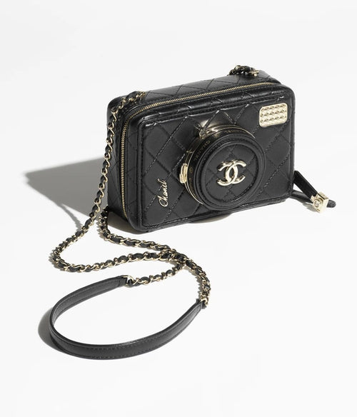 CHANEL CAMERA BAG Lambskin Black