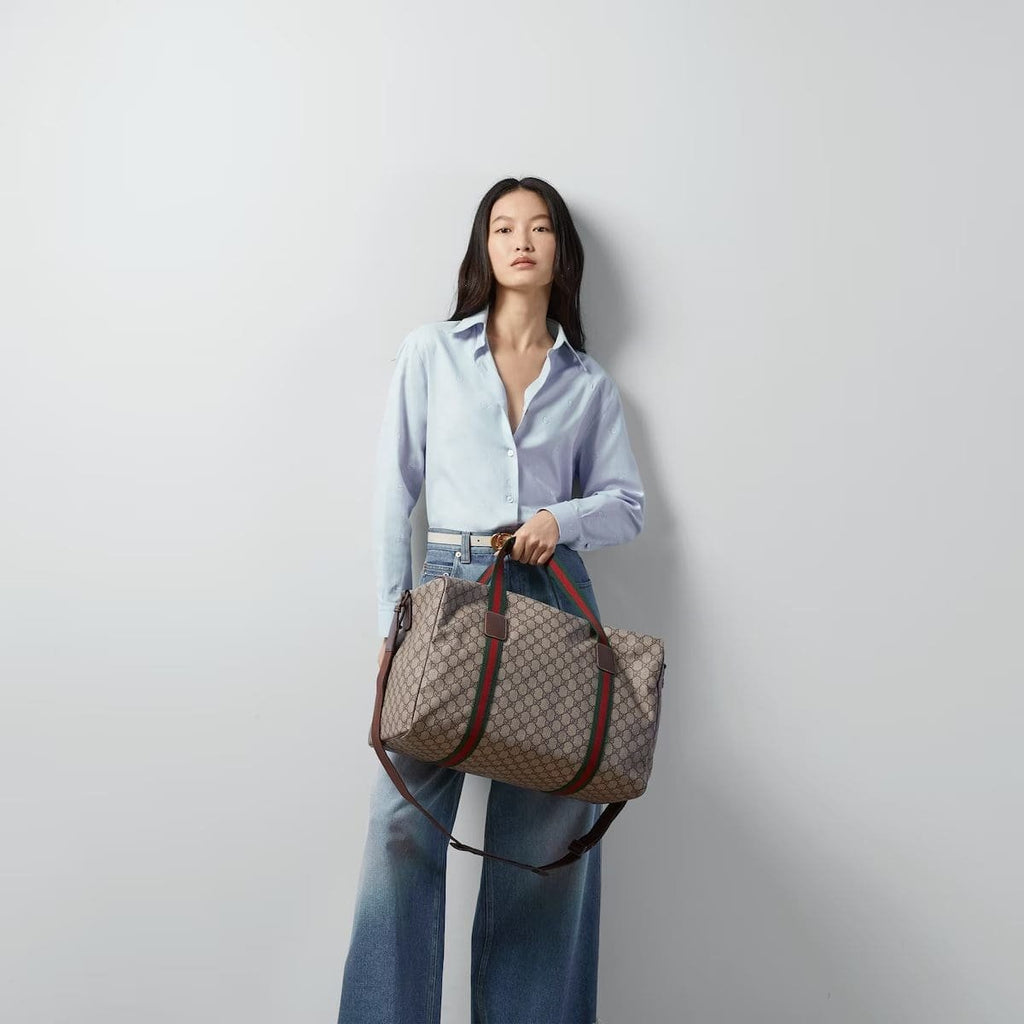 GUCCI MEDIUM DUFFLE BAG WITH WEB
