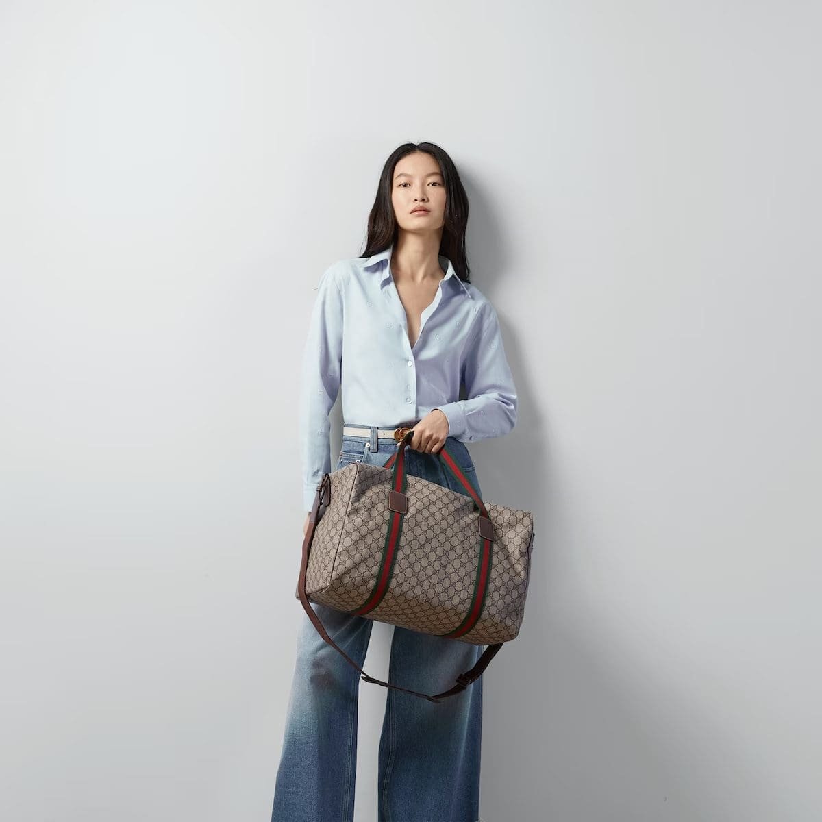 GUCCI MEDIUM DUFFLE BAG WITH WEB