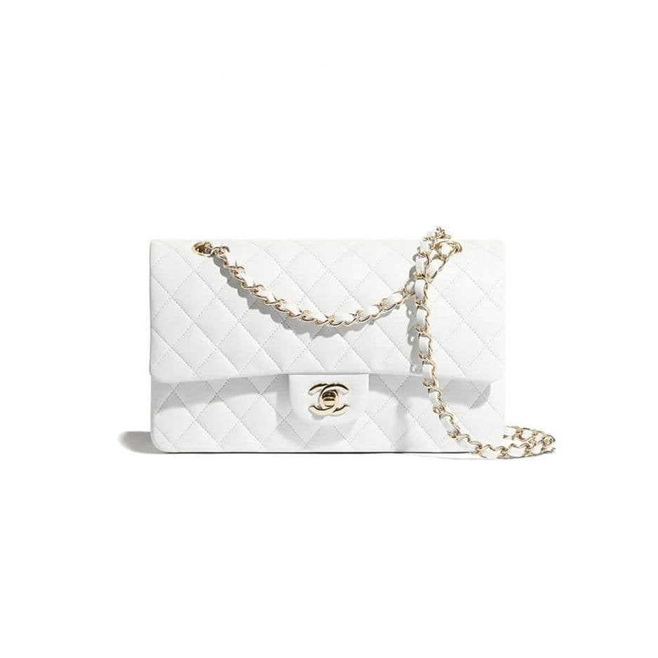 Chanel Classic Flap Handbag Gold Metal