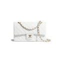Chanel Classic Flap Handbag Gold Metal