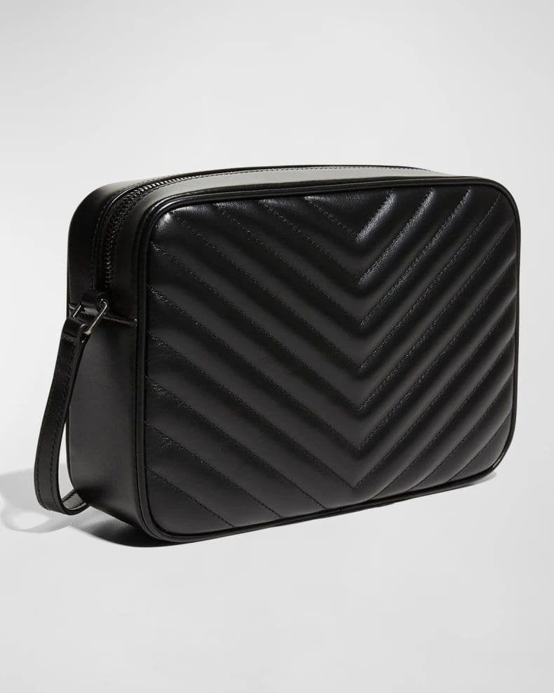 Saint Laurent Lou Medium YSL Monogram Calfskin Camera Crossbody Bag – Aged Silver Hardware