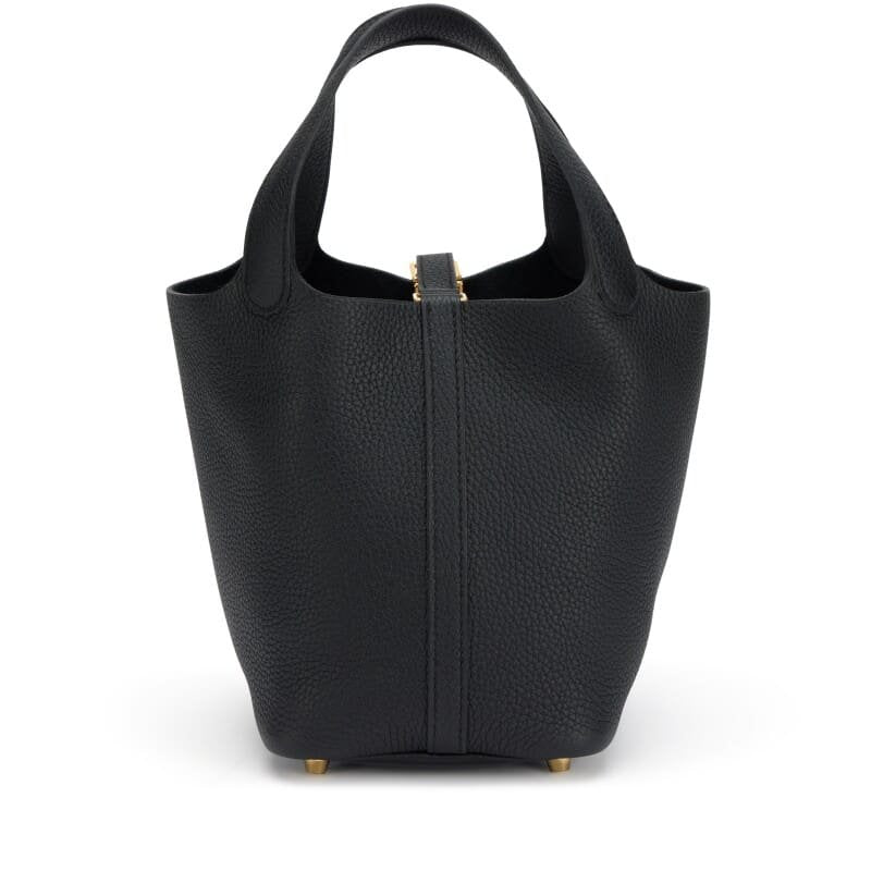Hermès Black Clemence Picotin Lock 18 Gold Hardware