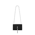 Saint Laurent Medium Kate Tassel Chain Bag In Black Crocodile Em
