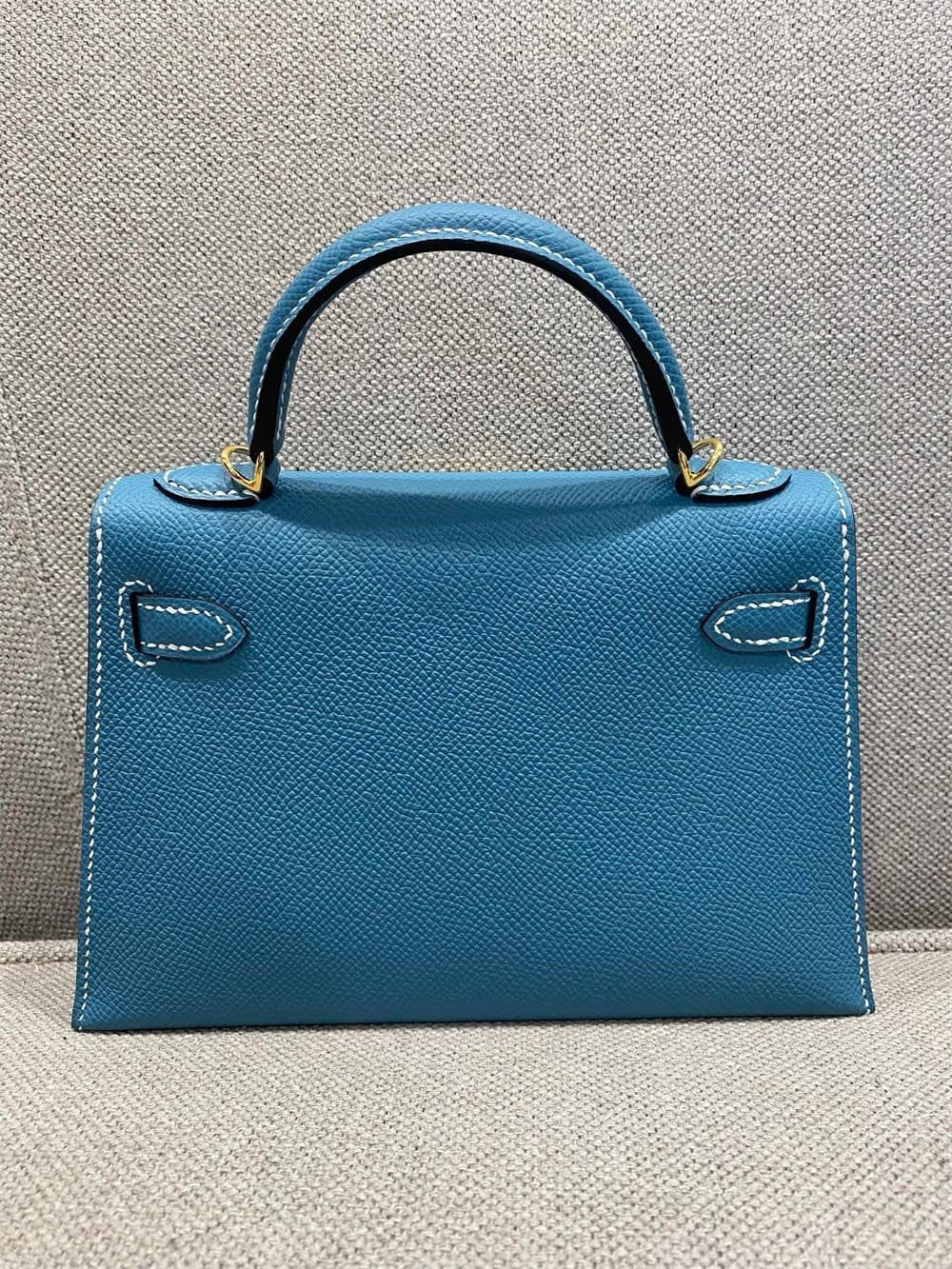 Hermès Mini Kelly Bleu Jean Epsom Gold Hardware