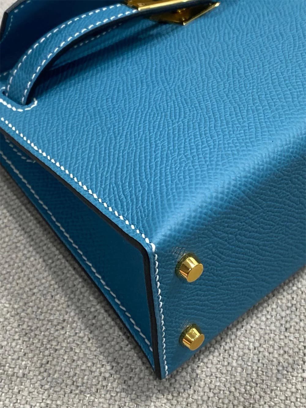 Hermès Mini Kelly Bleu Jean Epsom Gold Hardware
