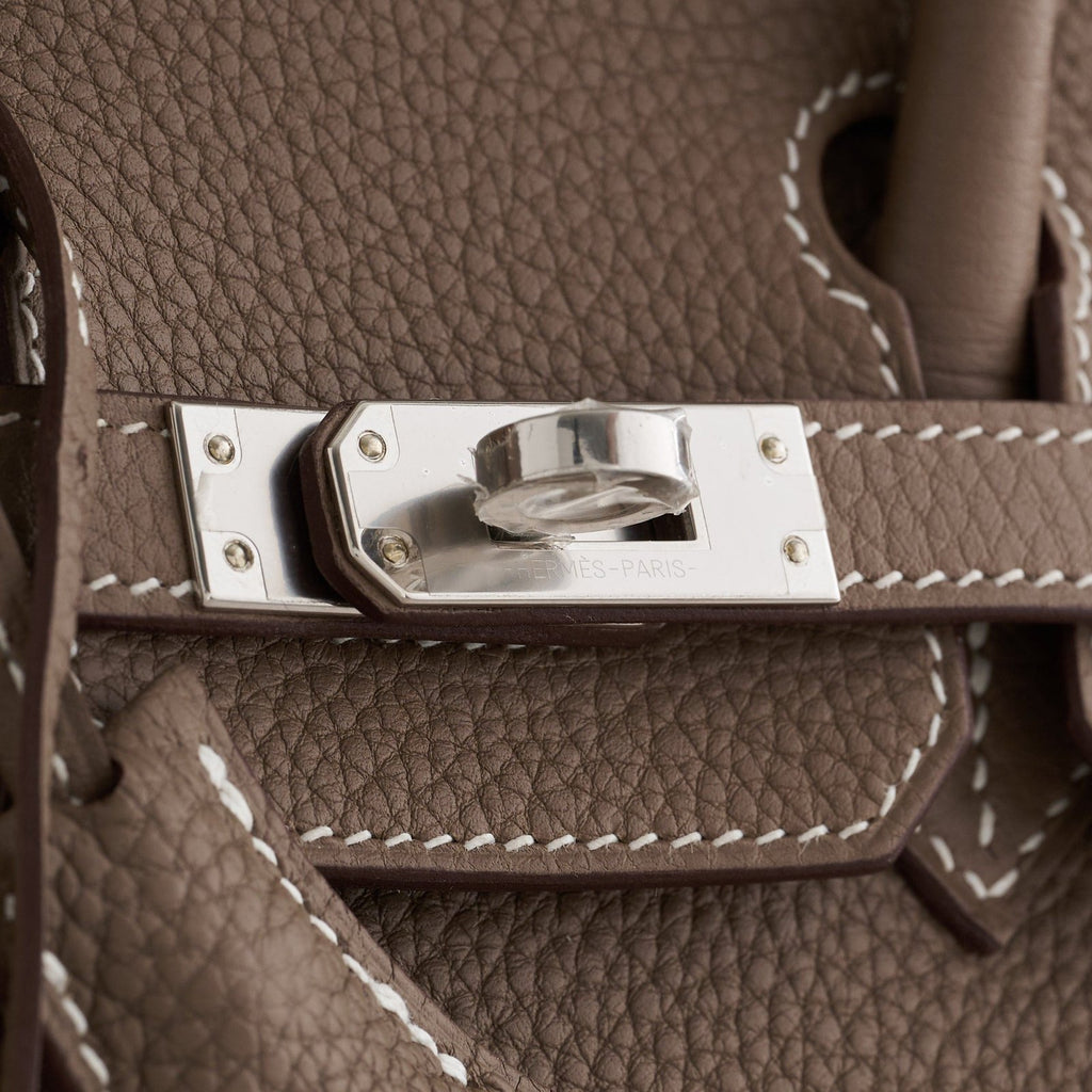 Hermès Birkin 25 Togo Etoupe Palladium Hardware Retourne
