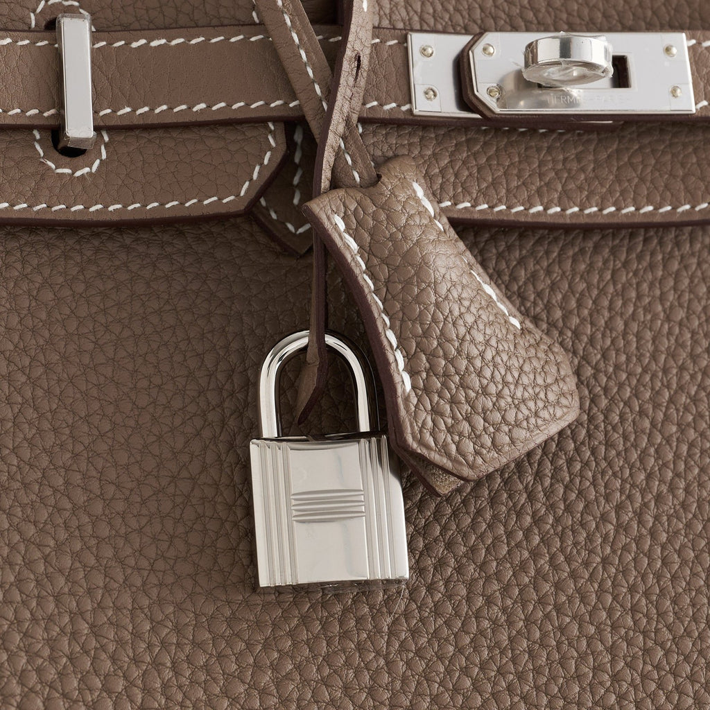 Hermès Birkin 25 Togo Etoupe Palladium Hardware Retourne