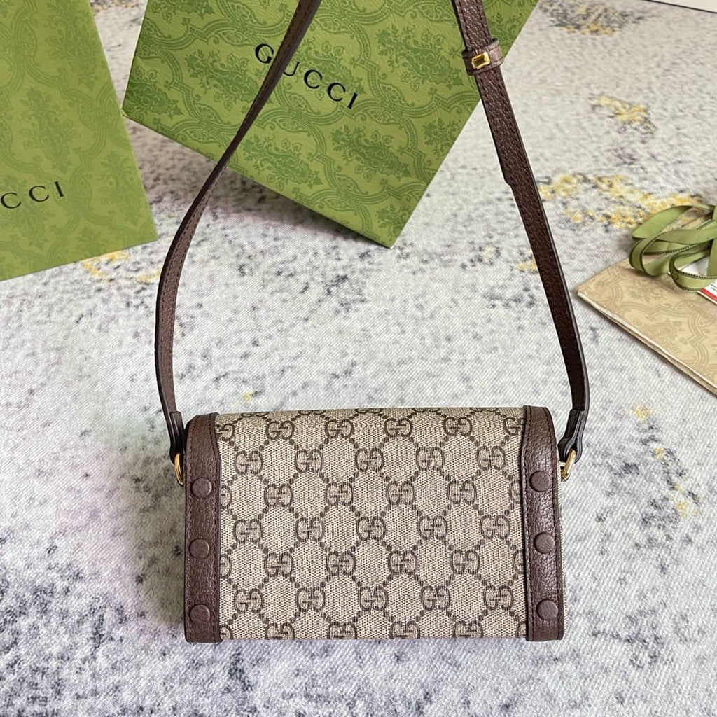 GUCCI Cherry Print Mini Bag In Beige