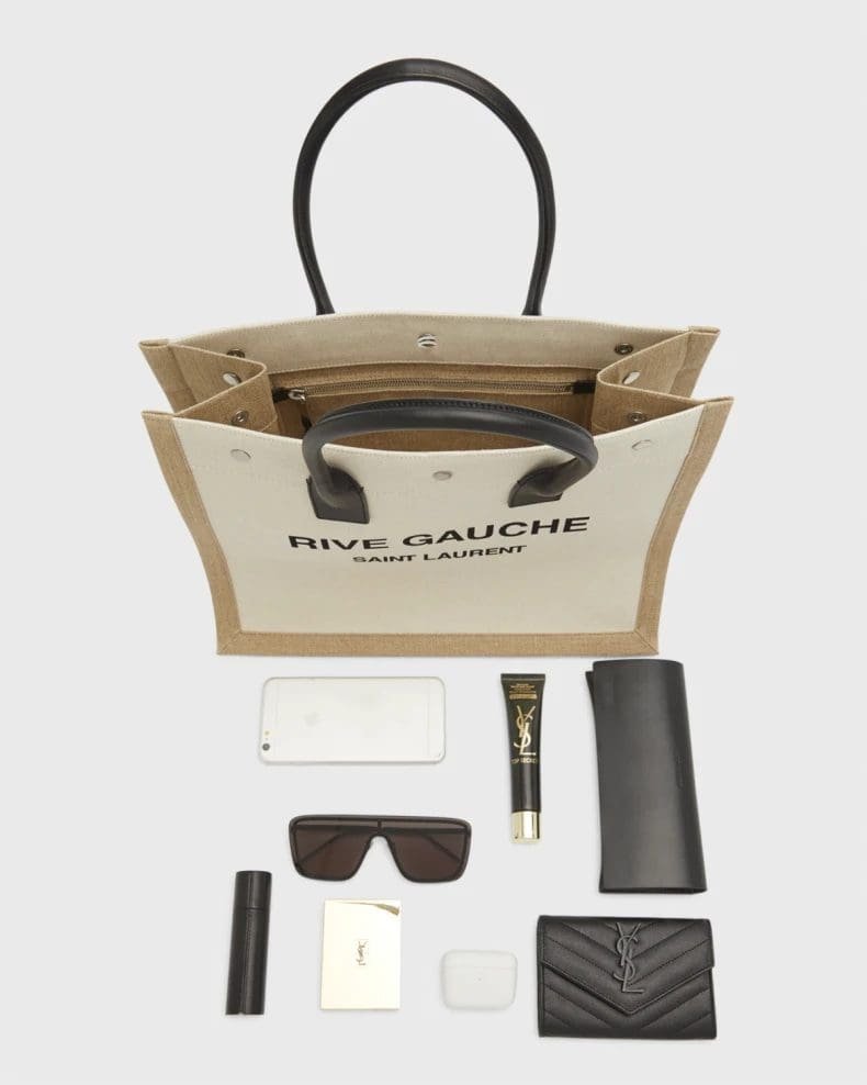 Saint Laurent Rive Gauche Small Tote in Canvas