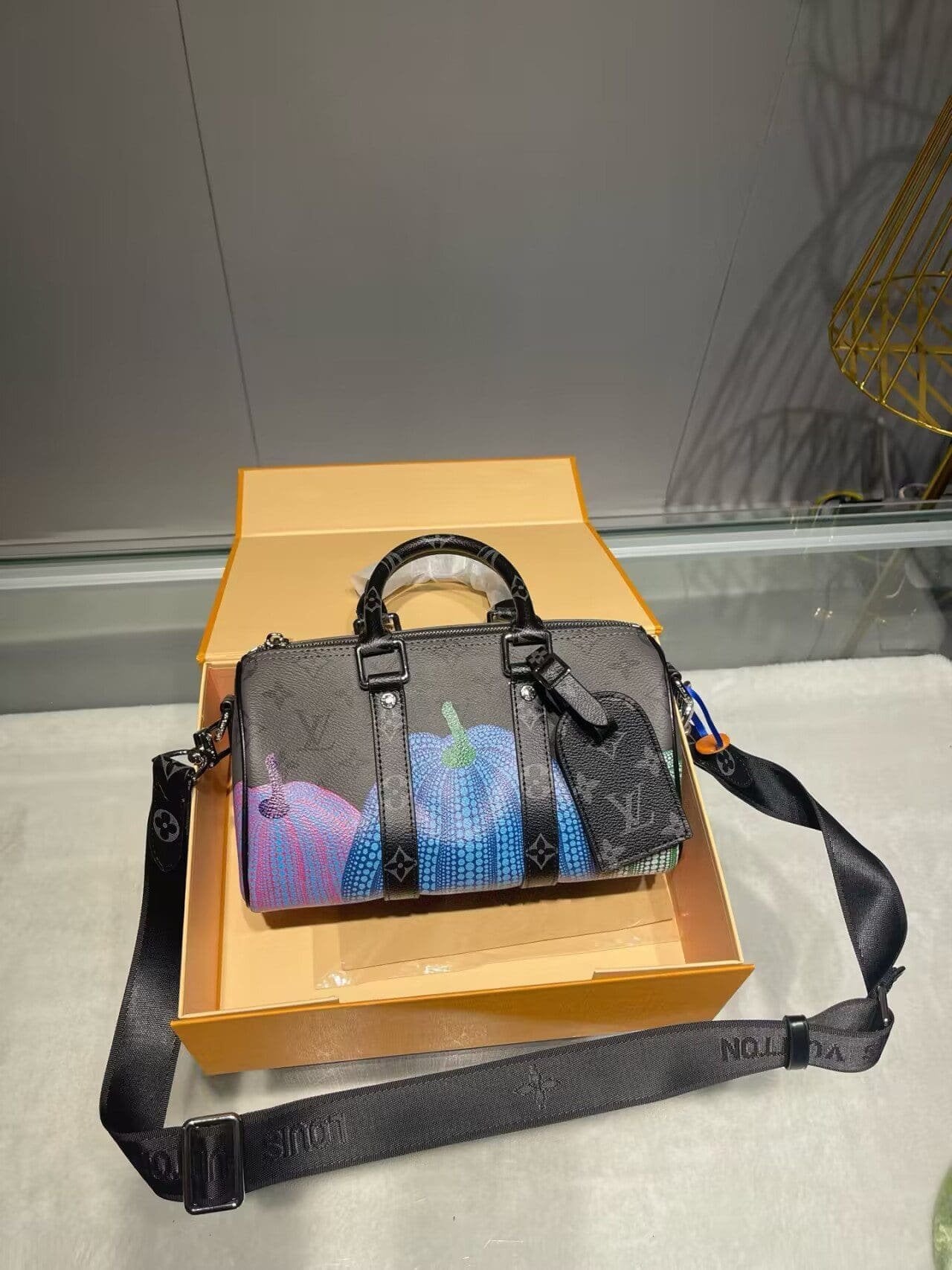 Louis Vuitton Kusama Reverse Monogram Eclipse Keepall 25